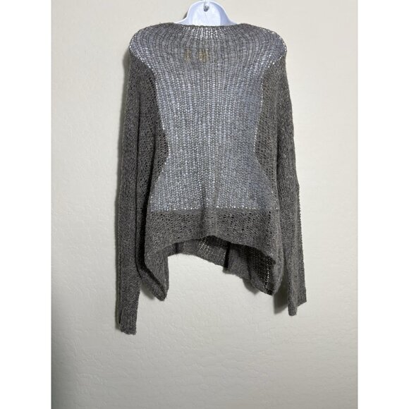Eileen Fisher Loose Knit Boxy Alpaca Wool Blend Sweater Minimalist Gray S/P - Picture 4 of 8